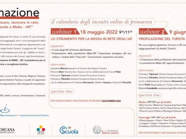 Percorso InFormazione 2022 - piattaforma Make IAT per la messa in rete degli uffici di informazione e accoglienza turistica