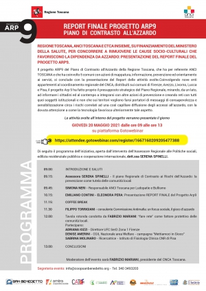 Presentazione Report finale Progetto Regionale ARP 9 &ndash; Piano di Contrasto all'Azzardo