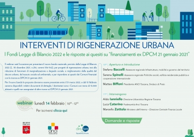 INTERVENTI DI RIGENERAZIONE URBANA | I Fondi Legge di Bilancio 2022 e quesiti su "finanziamenti ex DPCM 21 gennaio 2021"