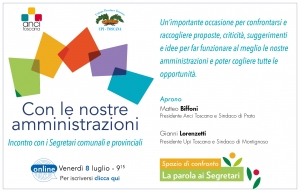 Con le nostre amministrazioni - Incontro online con i Segretari comunali e provinciali della Toscana