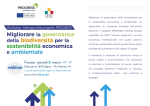 Workshop PROGRESS: Servizi ecosistemici e processi decisionali dei Comuni: quali prospettive